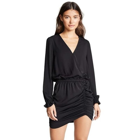 Ramy Brook Alec Dress Mini Ruched Black XS - Picture 1 of 10